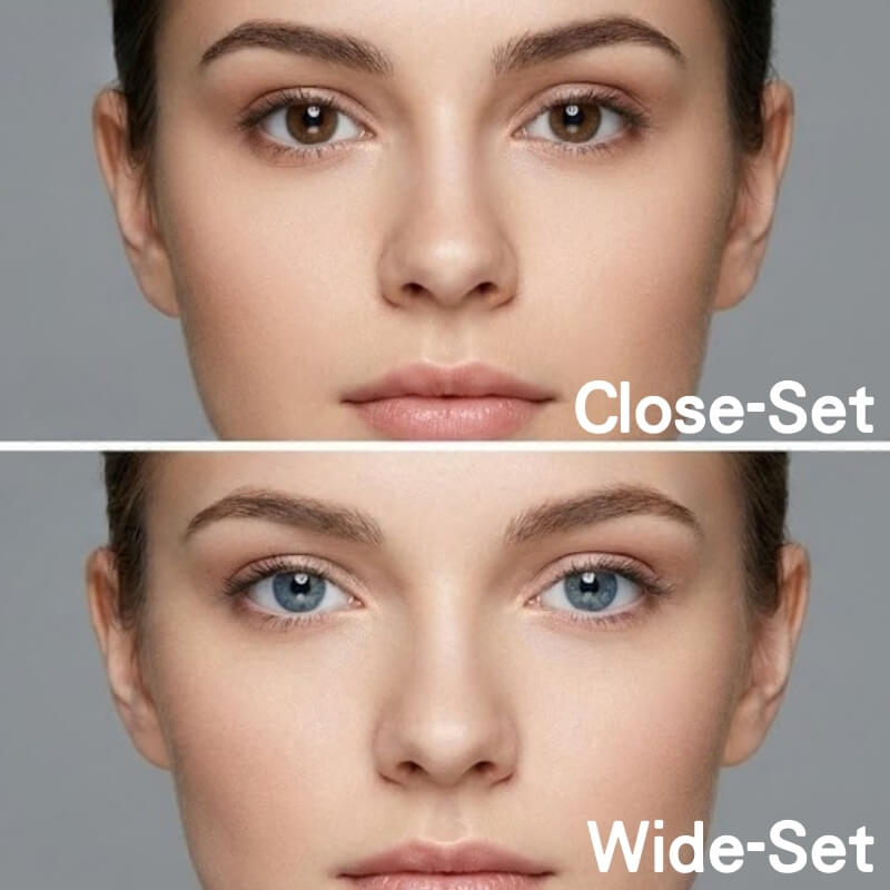 close set and wide set eyes