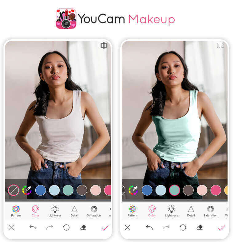 Changer de couleur de vêtements avec YouCam Makeup Changer couleur de vêtements photo avec YouCam Makeup