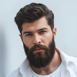 Well groomed long full beard