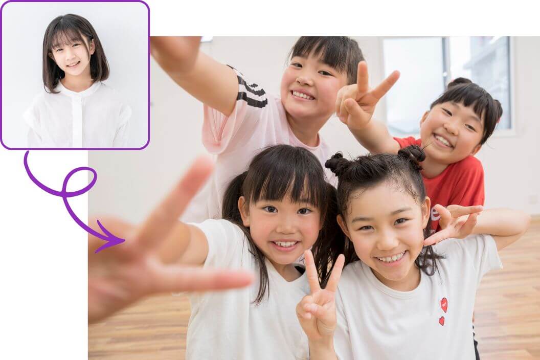 合成する集合写真