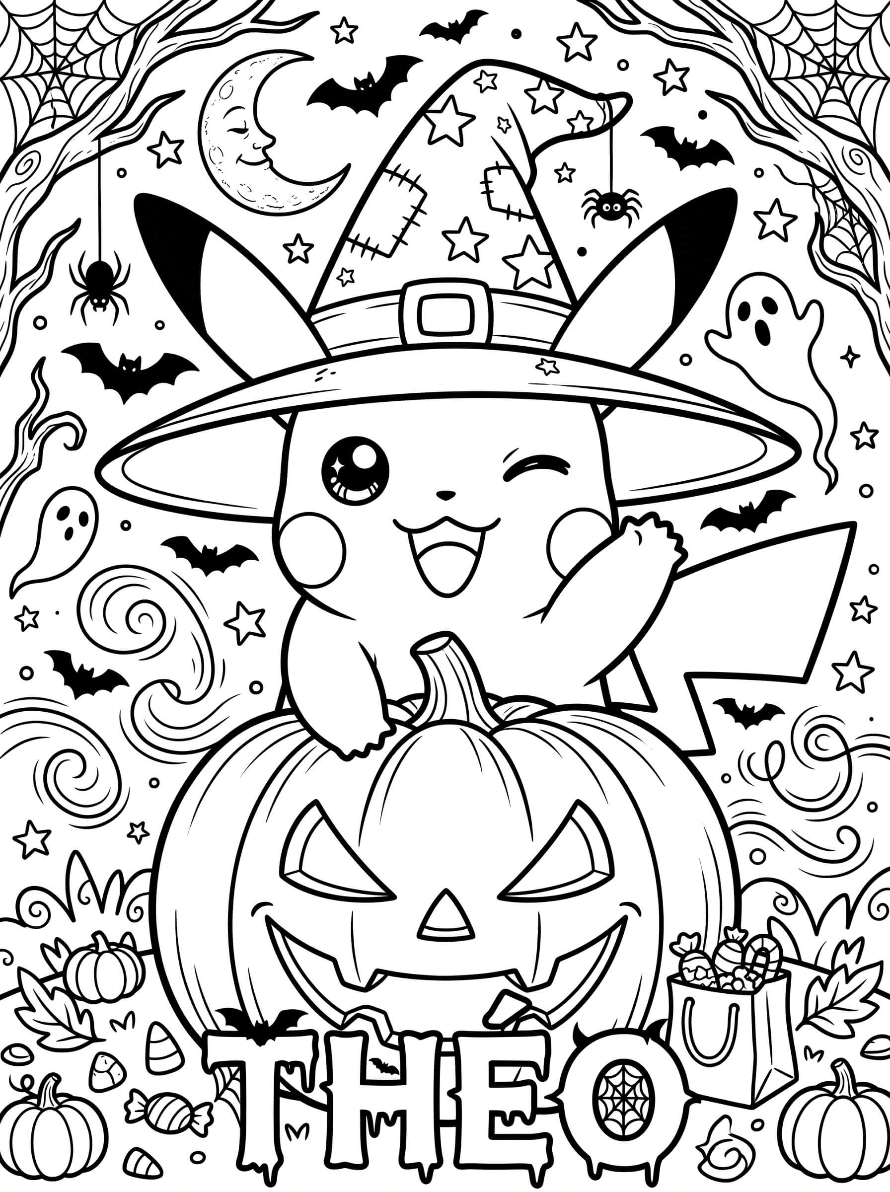 Dessin Halloween coloriage Pikachu Pokémon