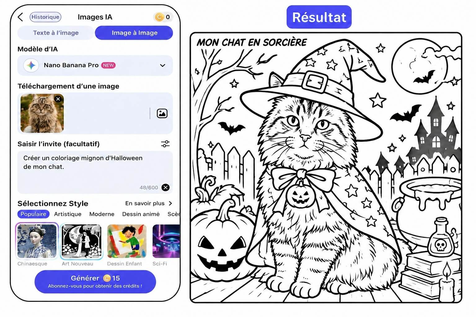 Coloriage image dessin Halloween