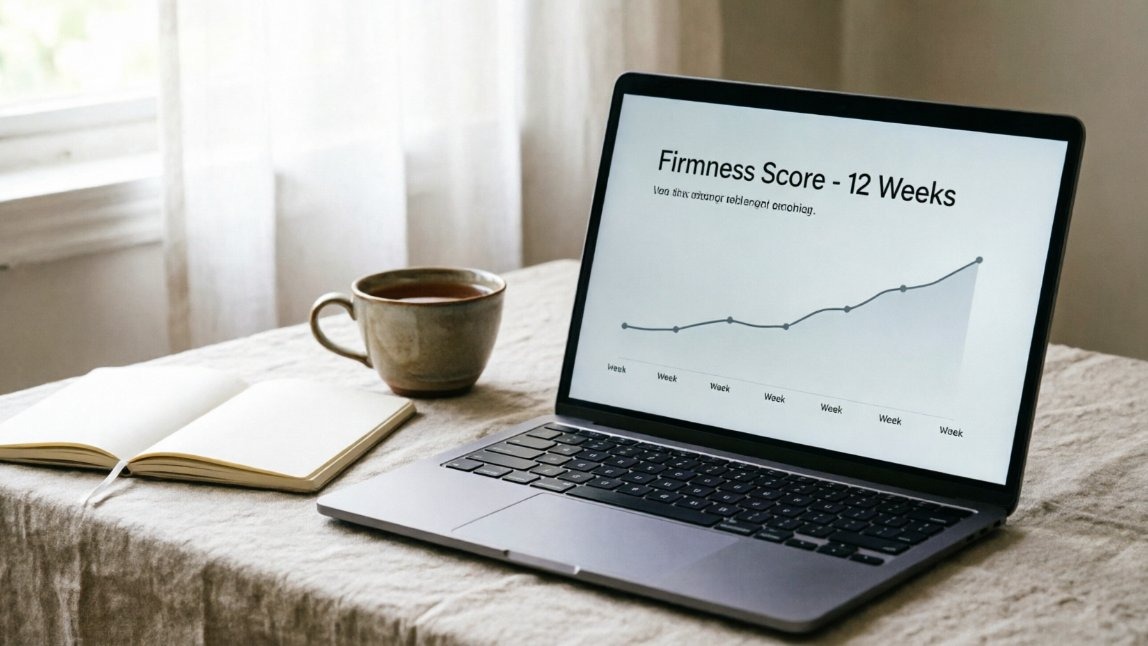 Dashboard tracking firmness score over 12 weeks