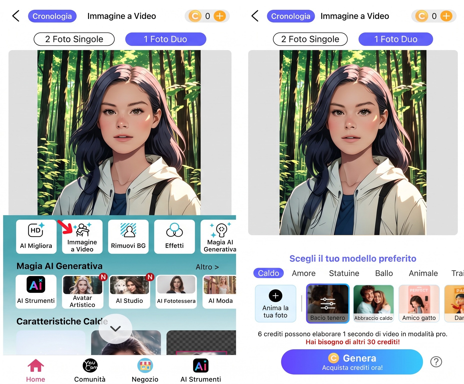 Come animare foto con AI