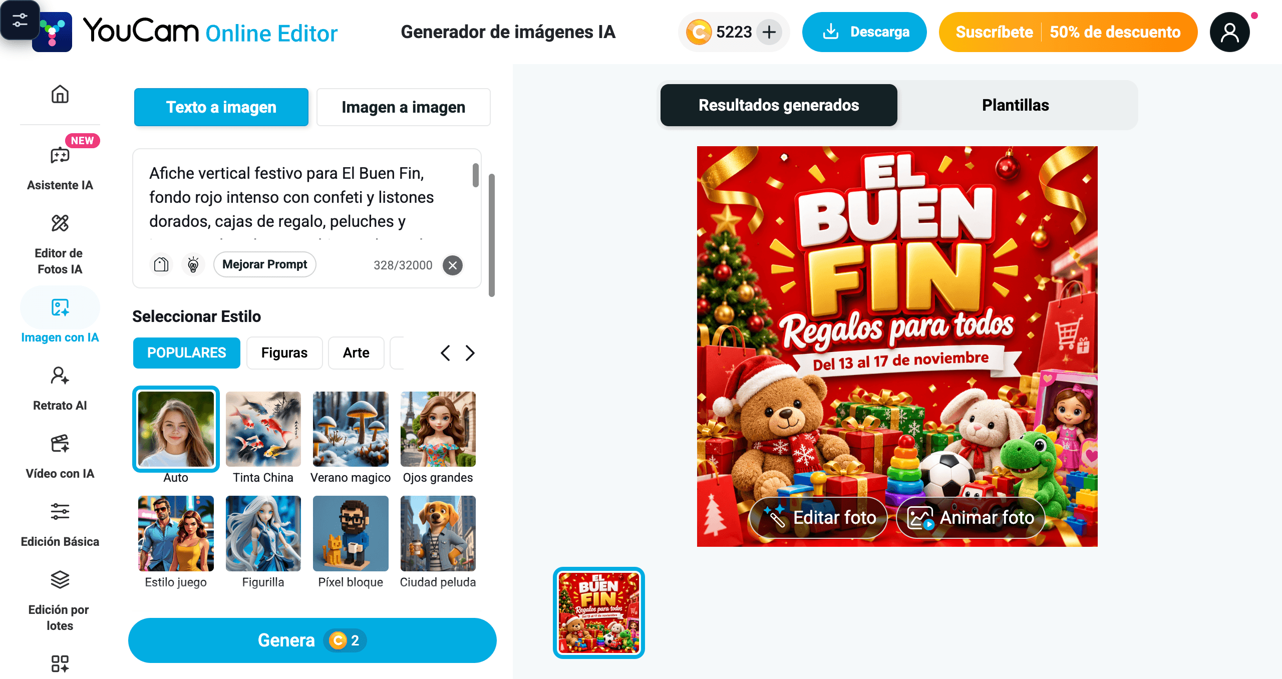 Crear afiche de Buen Fin