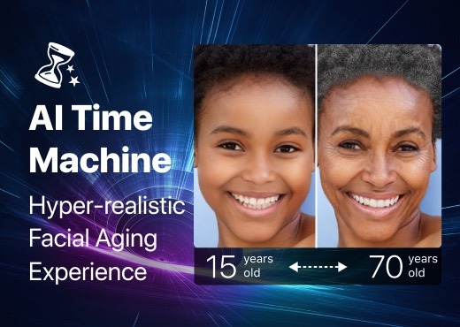 Tudo a bordo na Máquina do Tempo YouCam: teste a simulação de envelhecimento facial realista