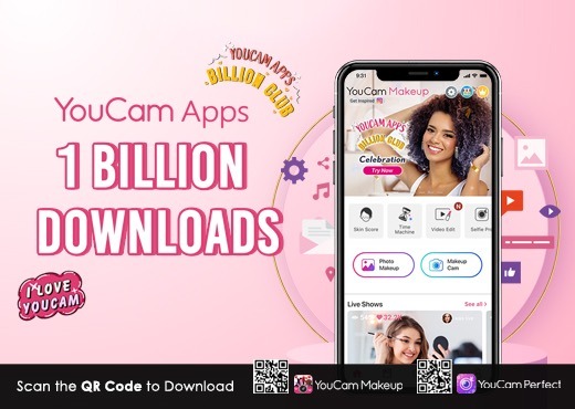 Os aplicativos YouCam da Perfect Corp. alcança mais de 1 bilhão de downloads em todo o mundo