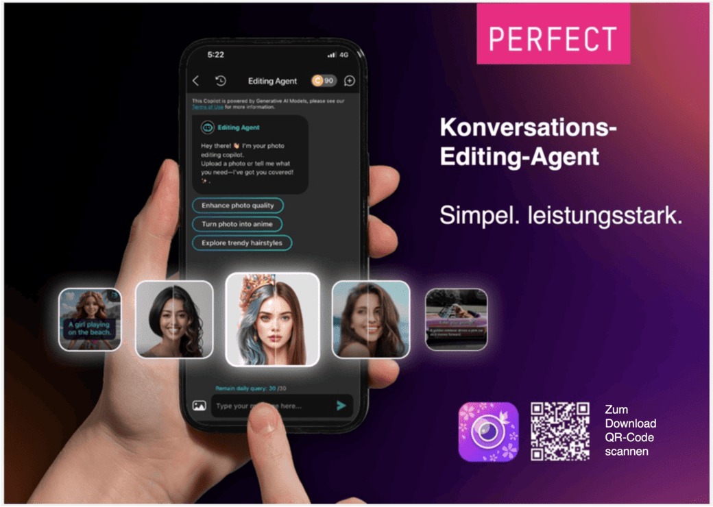 Perfect Corp. bringt AI Editing Agent in die YouCam Perfect App und ermöglicht müheloses, dialogbasiertes Foto-Editing