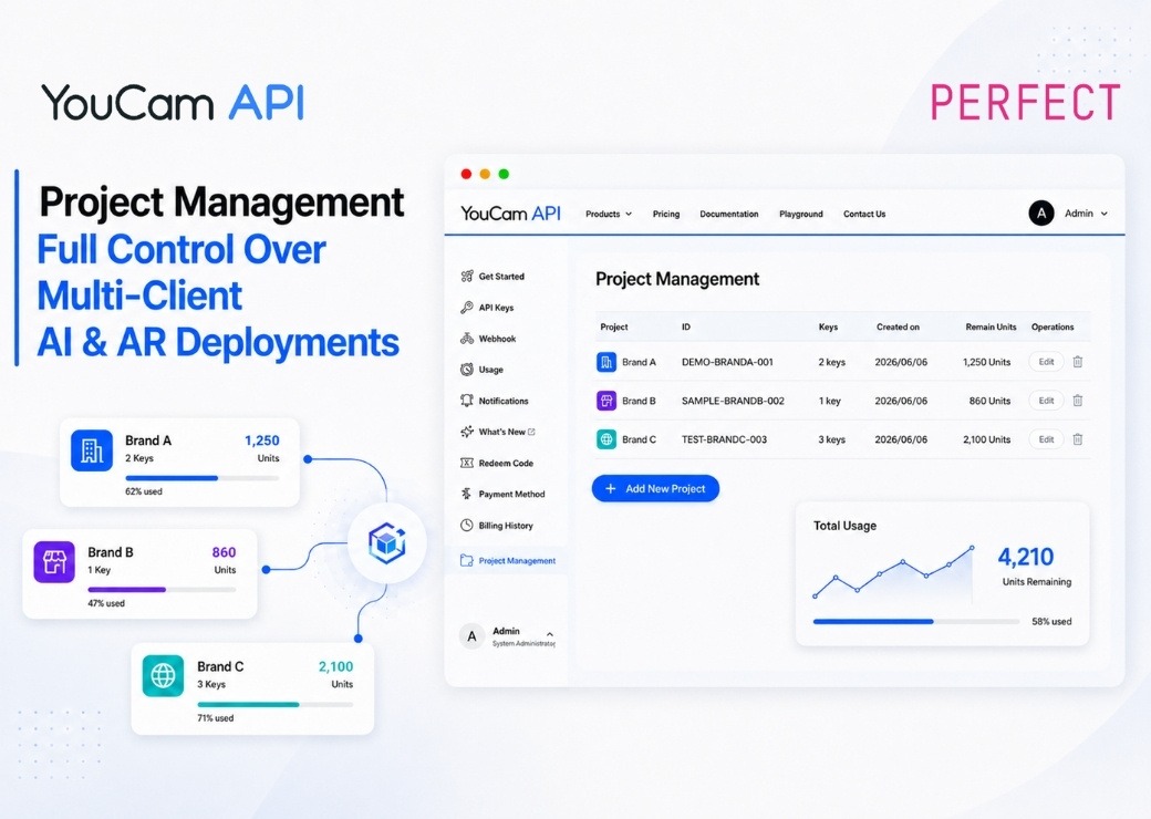 Perfect Corp. Launches YouCam API Project Management, Giving Agencies Full Control Over Multi-Client AI and AR Deployments