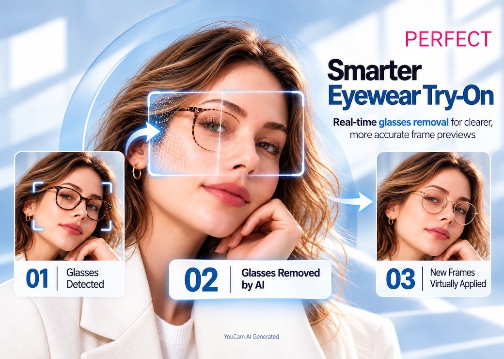Perfect Corp. Launches GenAI-Powered Glasses Removal, Letting Glasses Wearers Try On New Frames Without Taking Theirs Off