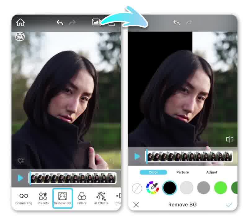 Enlever fond video avec la meilleure appli video