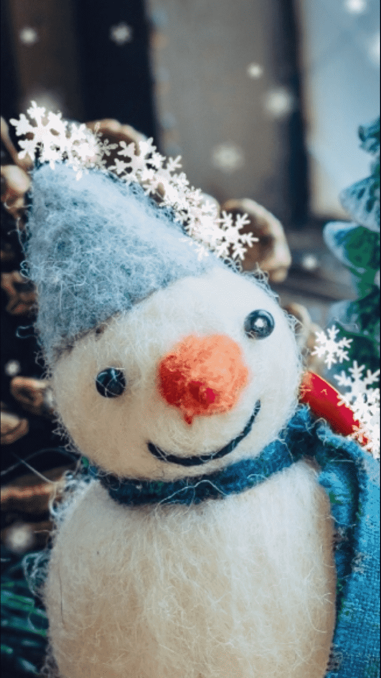 雪エフェクトで雪が積もる様子