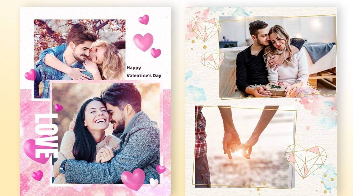 diferentes estilos de plantillas de San Valentin
