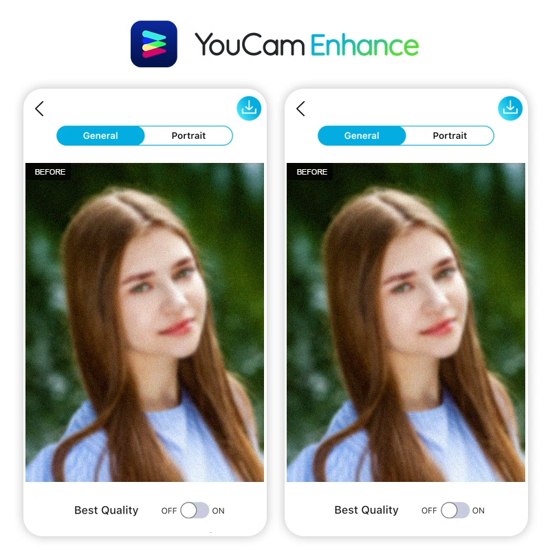 Einfach Bilder entpixeln mit YouCam Enhance (App und Online)