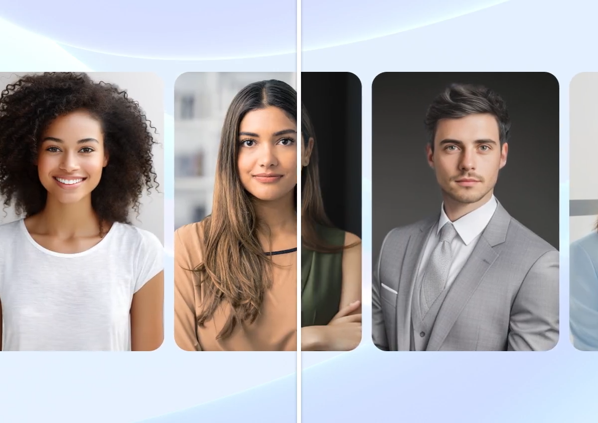 Vidéo montrant comment le Générateur de Portrait IA YouCam transforme des selfies classiques en portraits pros pour profils business ou image personnelle