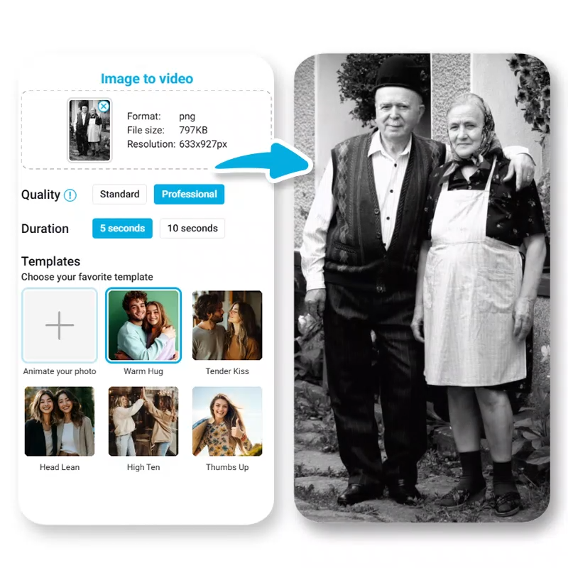 Animate old photos with the best ai online editor