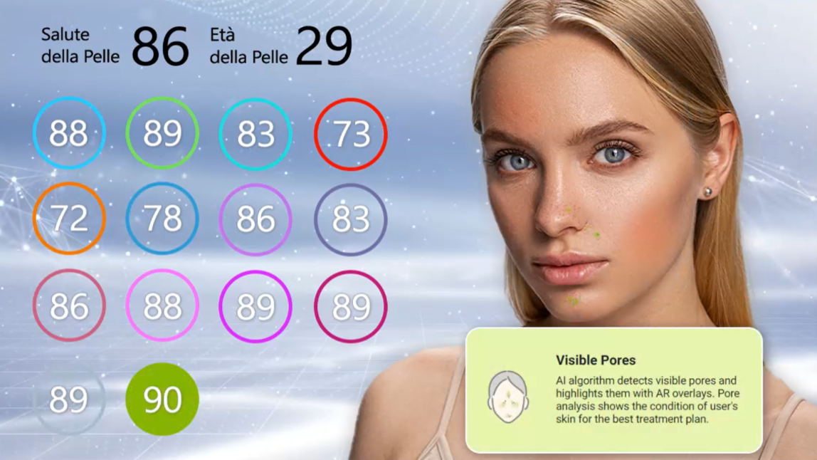 Analisi della pelle AI: skin analyzer professionale