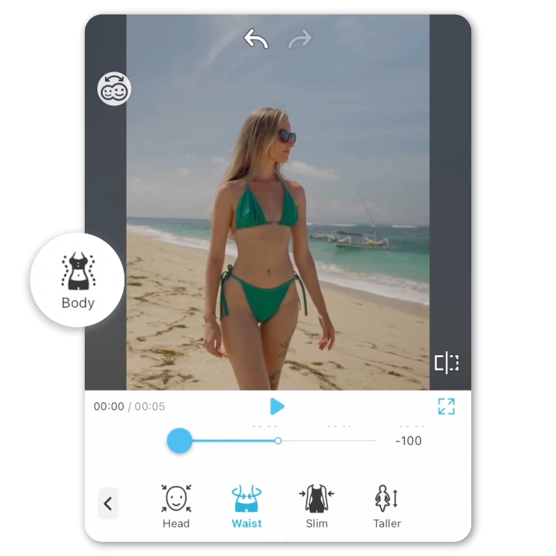 editor de cuerpo en videos