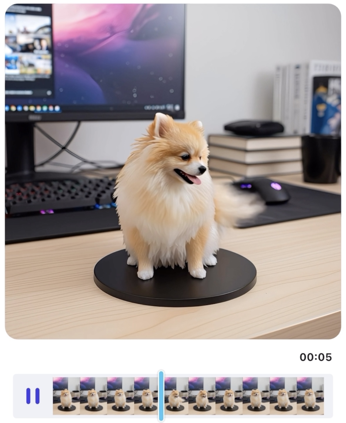 動く犬のAIフィギュア