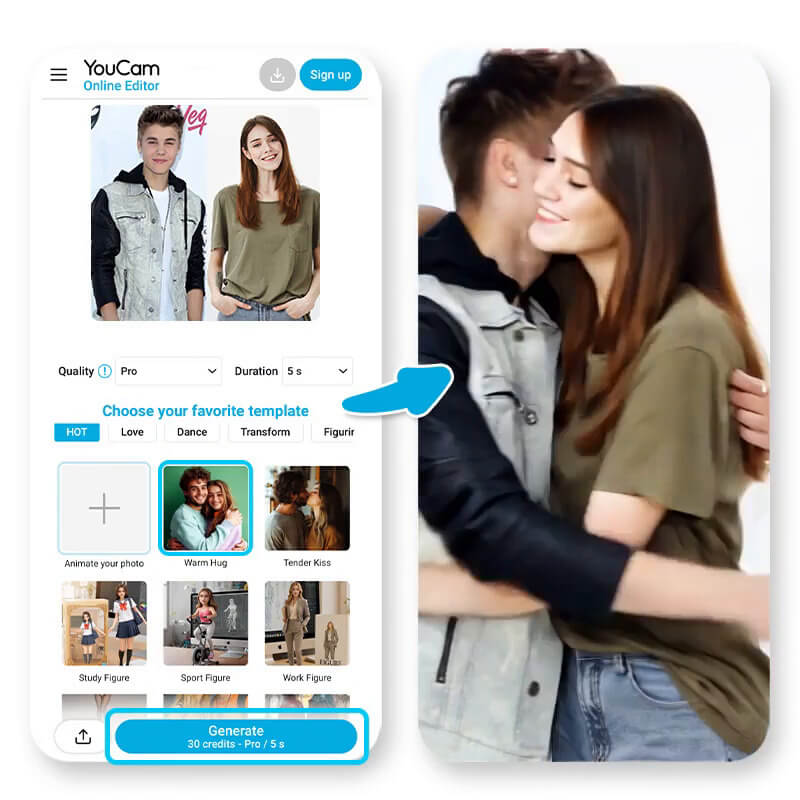 Create a AI Hugging Video with anyone you like!