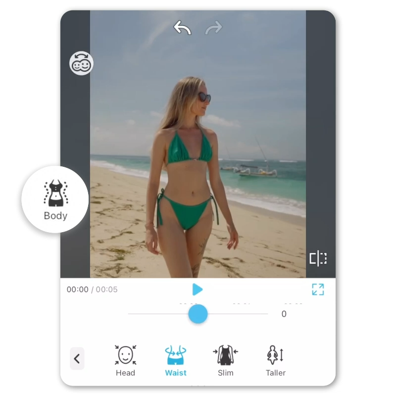 Application retouche corps et visage sur vidéo