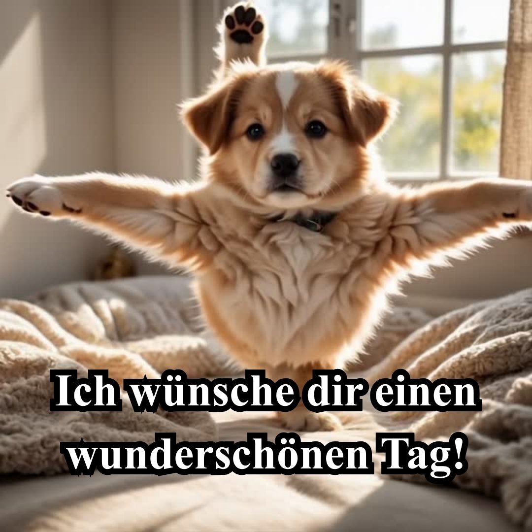 Kleiner Hund macht einen Spagat