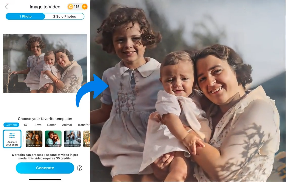 Transformer image en vidéo