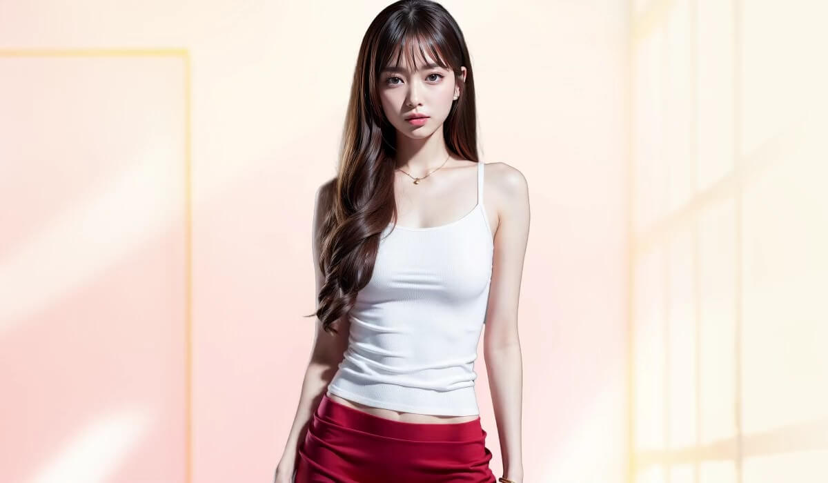 Person trying outfits in a virtual dressing room 