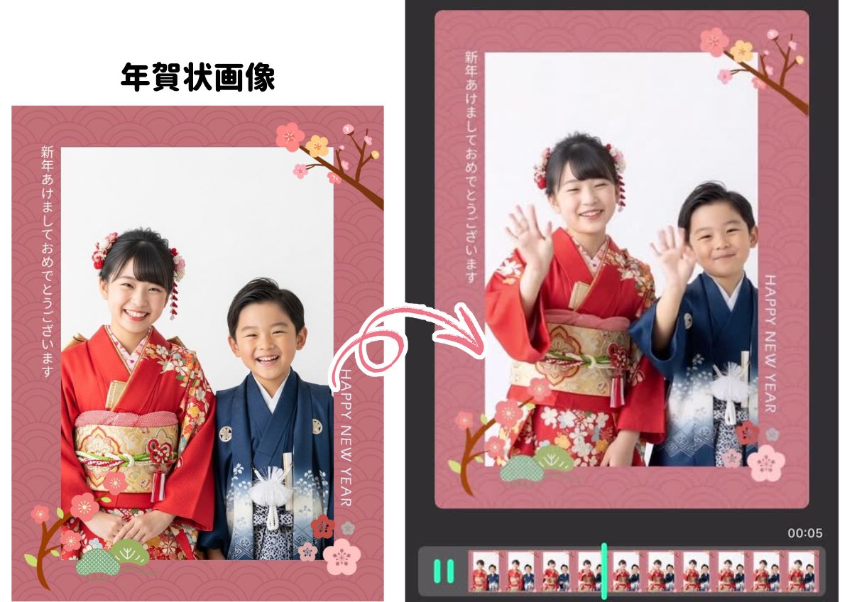 年賀状画像をAIで動画に