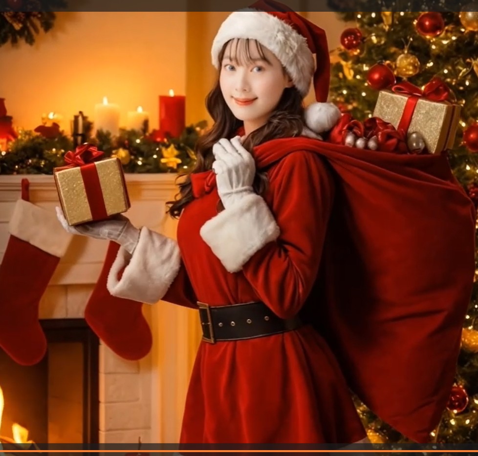 AIテンプレートで写真がクリスマス動画に変身