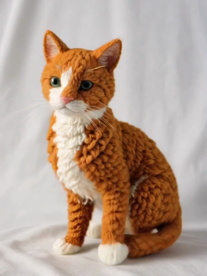 Generate the AI Crochet Cat Video