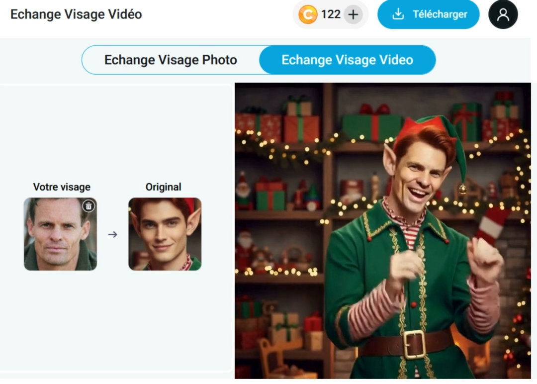 Face swap lutin de Noël : deepfake elf yourself
