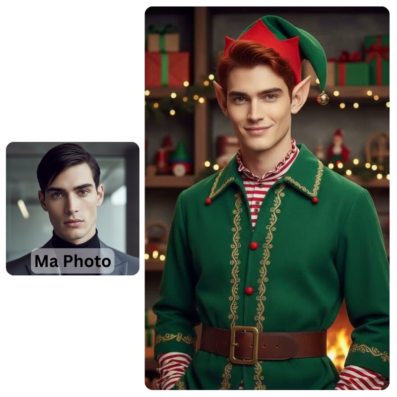 Transformer photo en vidéo de lutin de Noel