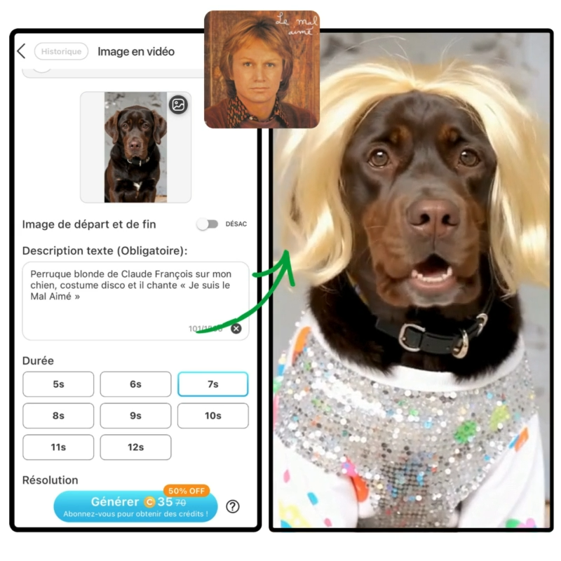 Importer une photo de vous chien pour trend mal aimé de claude françois