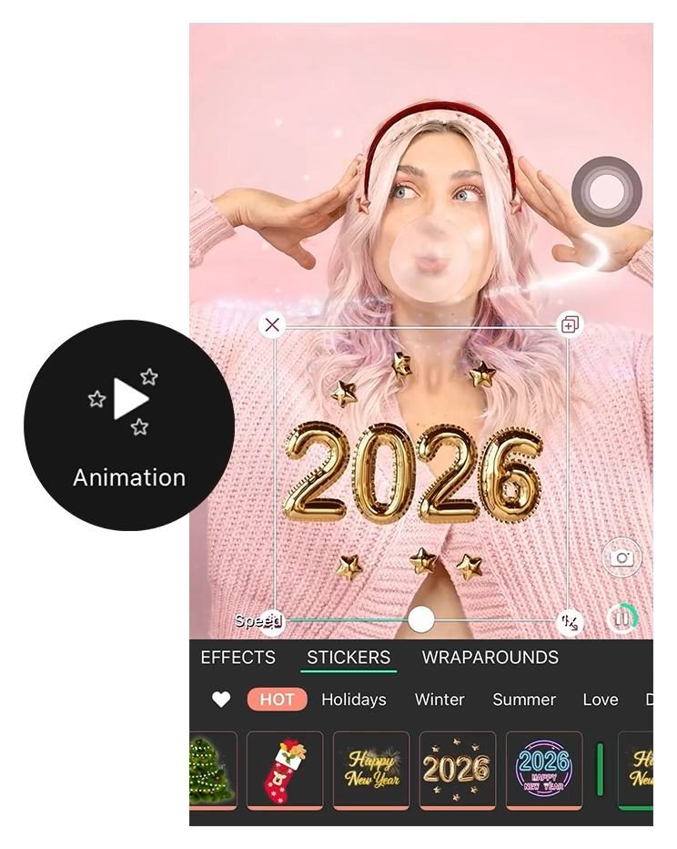 Utiliser GIF stickers Bonne année 2026