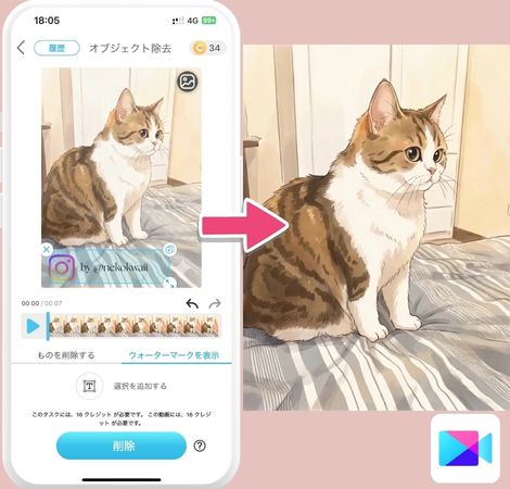 動画のウォーターマークを消す