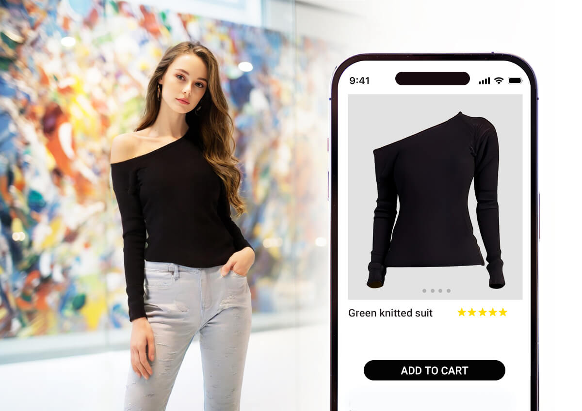 AI clothes changer API example generating a new outfits on a model image