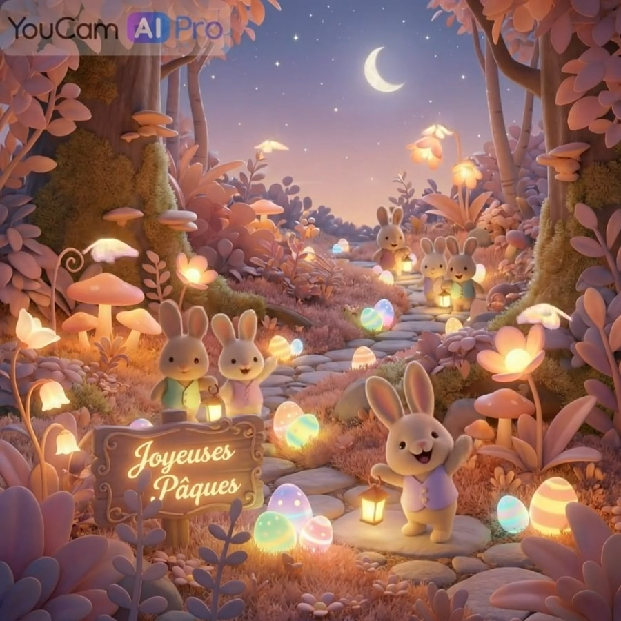 Carte animée vidéo Pâques / animation de Pâques avec lapin et oeufs