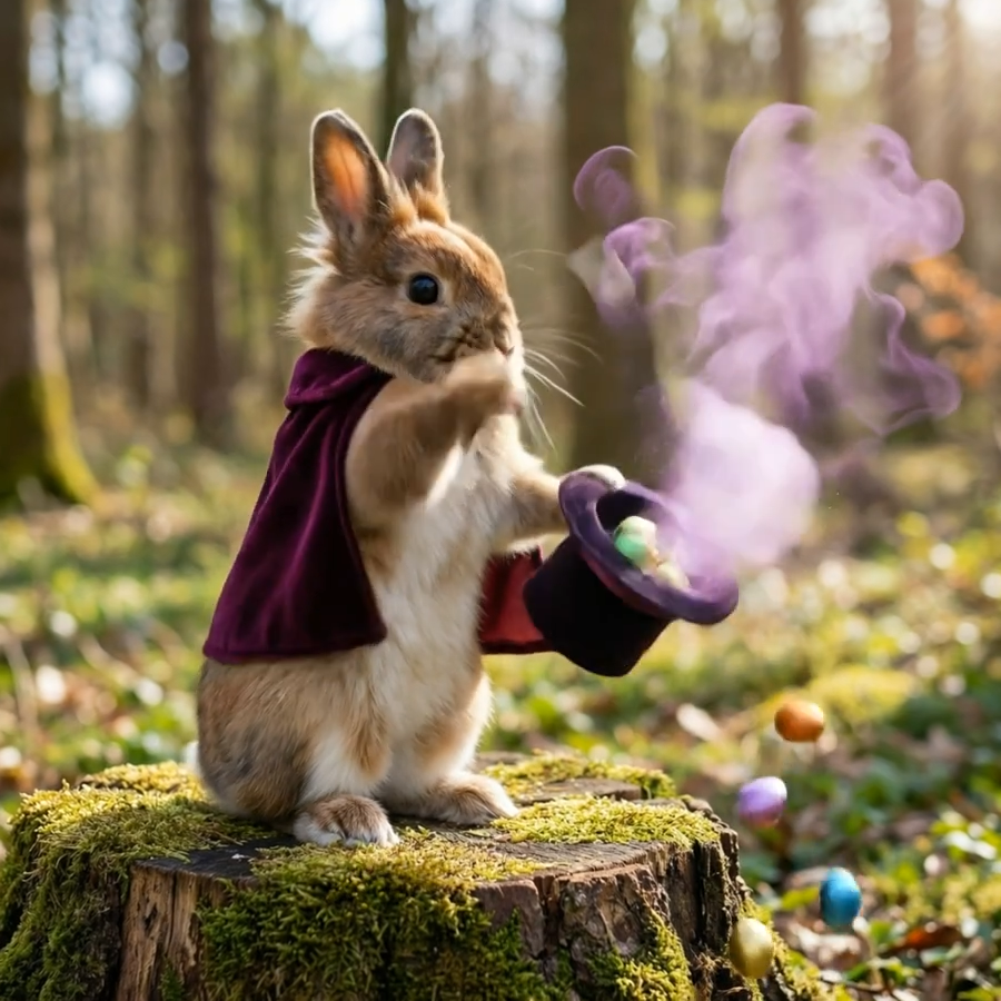 Carte animée vidéo Pâques / animation de Pâques avec lapin et oeufs