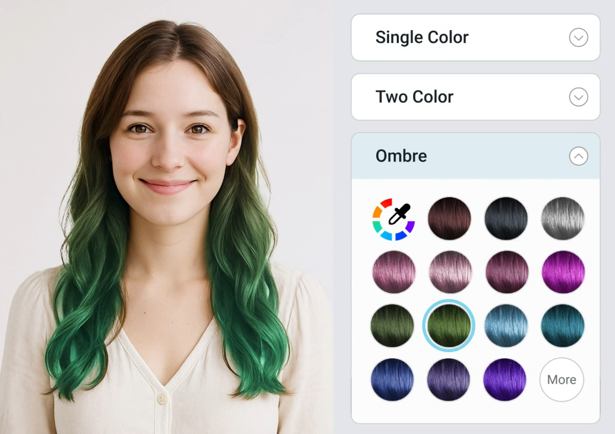 Simulateur couleur de cheveux en ligne : YouCam Editeur en Ligne