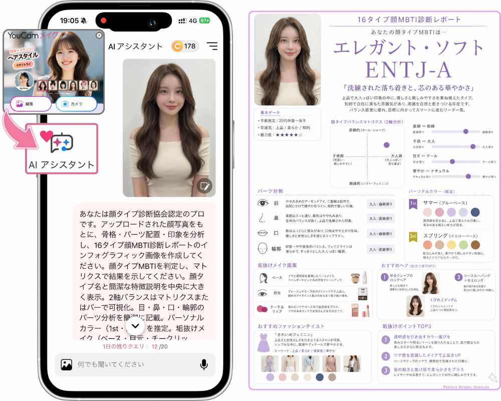 アプリで顔の16タイプMBTI診断