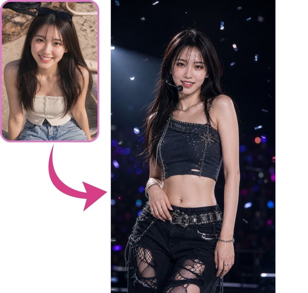 韓国アイドルAIの縦長バージョン