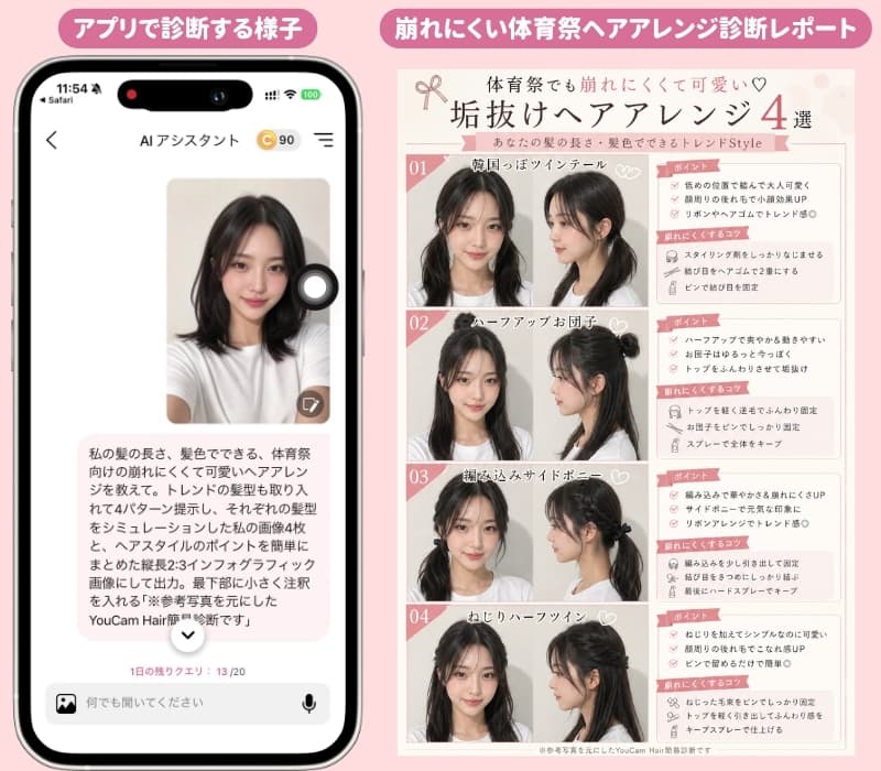 体育祭の似合うヘアアレンジ診断結果