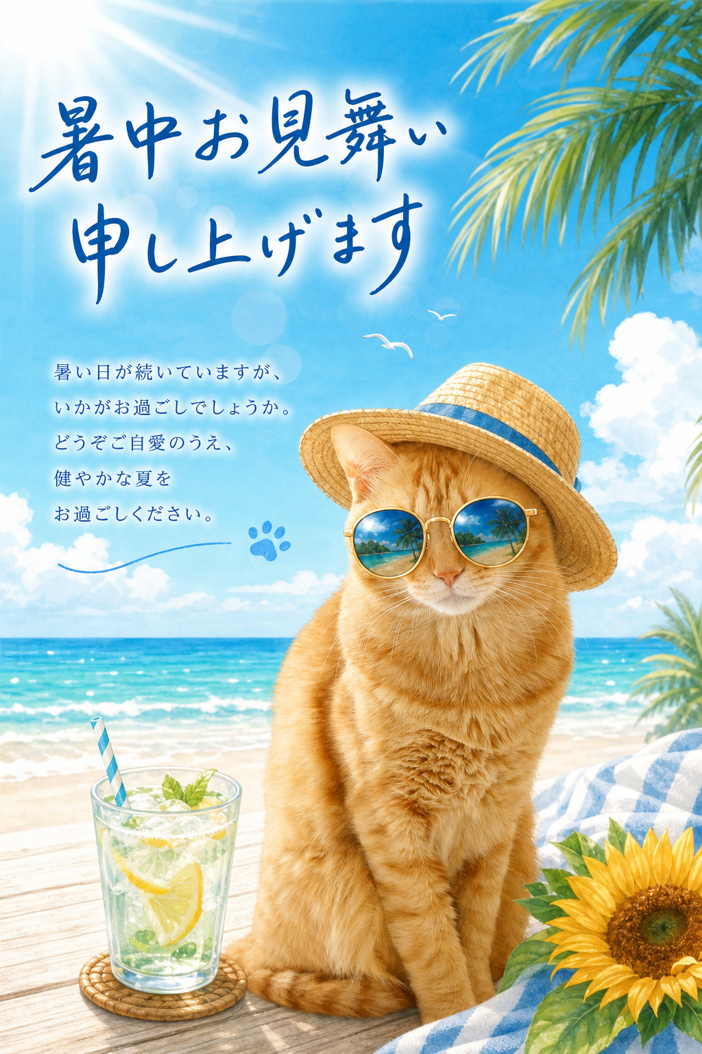AIで生成した暑中見舞いを動かしてみた