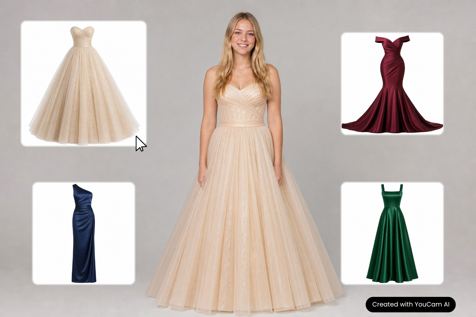 A-line, ball gown, mermaid and fitted prom dress styles