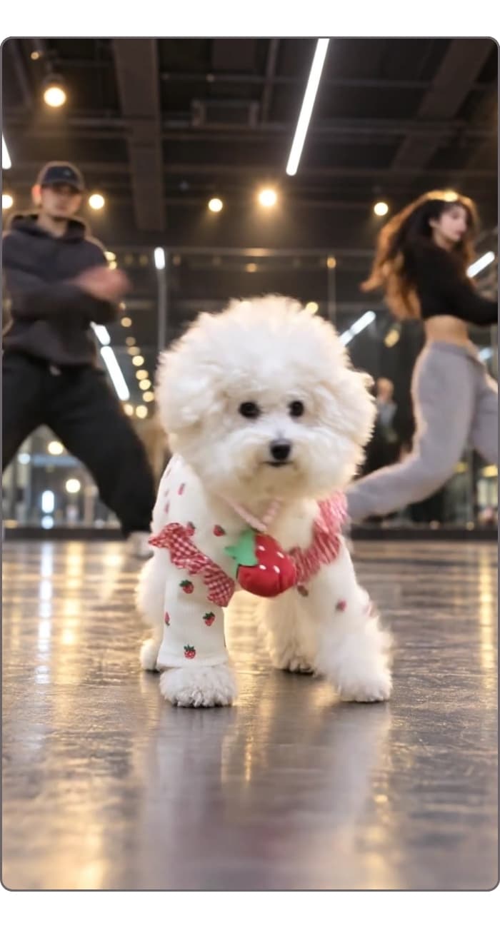 流行りのダンス犬動画