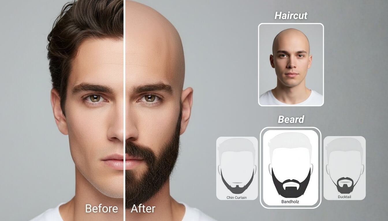 Full Makeovers with AI Beard Simulation