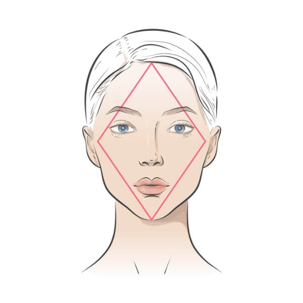 Visage en forme de diamant