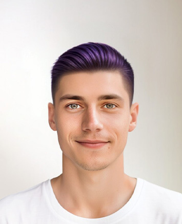Male Hairstyle- Crewcut Purple