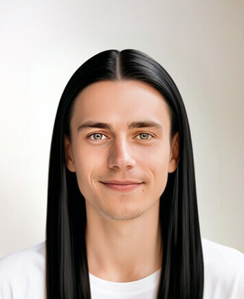 Male Hairstyle- Long Straight Black